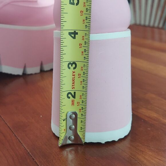 Demonia Ashes-57 Baby Pink Platform Vegan Leather Boots Sz 9 - Picture 13 of 15